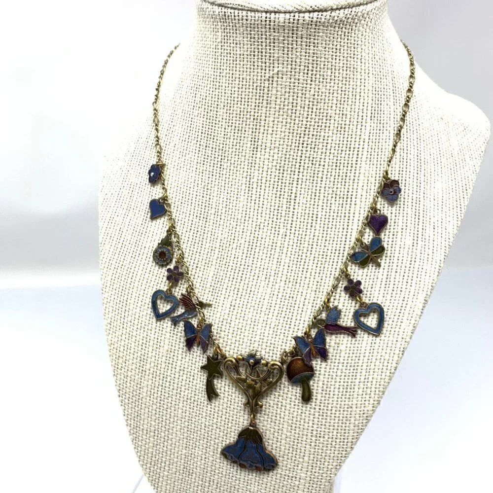 Christine Couturier Necklace Cosmic Boho Charms Hand Enameled Sweet Secrets